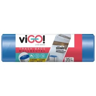 Worki na śmieci VIGO 35 L (36 sztuk) Niebieski - Worki na śmieci - miniaturka - grafika 1