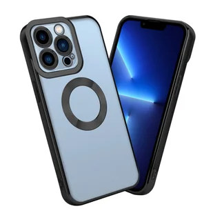 Etui Do Apple iPhone 13 PRO Pokrowiec w Przezroczysty - Czarny Etui Chrom Obudowa Case Cover Ochronny Cadorabo - Etui i futerały do telefonów - miniaturka - grafika 1