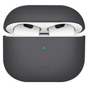 Akcesoria do słuchawek - Apple Uniq Etui UNIQ Lino AirPods 3 Silicone szary/ash grey UNIQ537GRY - miniaturka - grafika 1