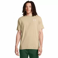Koszulki sportowe męskie - Męski t-shirt z nadrukiem Under Armour UA M Sportstyle LC SS - beżowy - UNDER ARMOUR - miniaturka - grafika 1