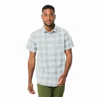 Koszule męskie - Męska koszula Jack Wolfskin HIGHLANDS SHIRT M soft blue check - M - miniaturka - grafika 1