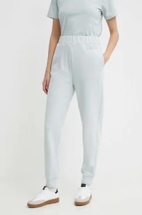 Calvin Klein spodnie dresowe kolor szary gładkie - Spodnie damskie - miniaturka - grafika 1
