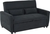 Sofy i kanapy - HOMCOM Sofa rozkładana, sofa 2-osobowa z tkaniny, sofa rozkładana, sofa z funkcją spania, zestaw wypoczynkowy, regulowany kąt nachylenia, czarna, 148 x 82 x 89 cm - miniaturka - grafika 1