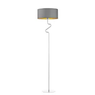 Lampy stojące - Lampa podłogowa LYSNE Moroni Gold, szary stalowy ze złotym wnętrzem - miniaturka - grafika 1