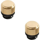 Zawiasy, okucia i inne akcesoria - Gałki do szafek radełkowane, uchwyty do szafek okrągłe, uchwyty do szuflad, 2 sztuki (złote + czarne) - miniaturka - grafika 1