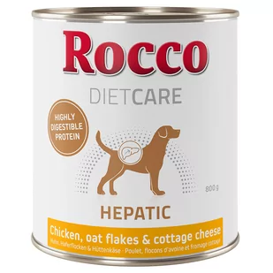 Rocco Diet Care Hepatic, kurczak z płatkami owsianymi i twarogiem - 12 x 800 g - Mokra karma dla psów - miniaturka - grafika 1