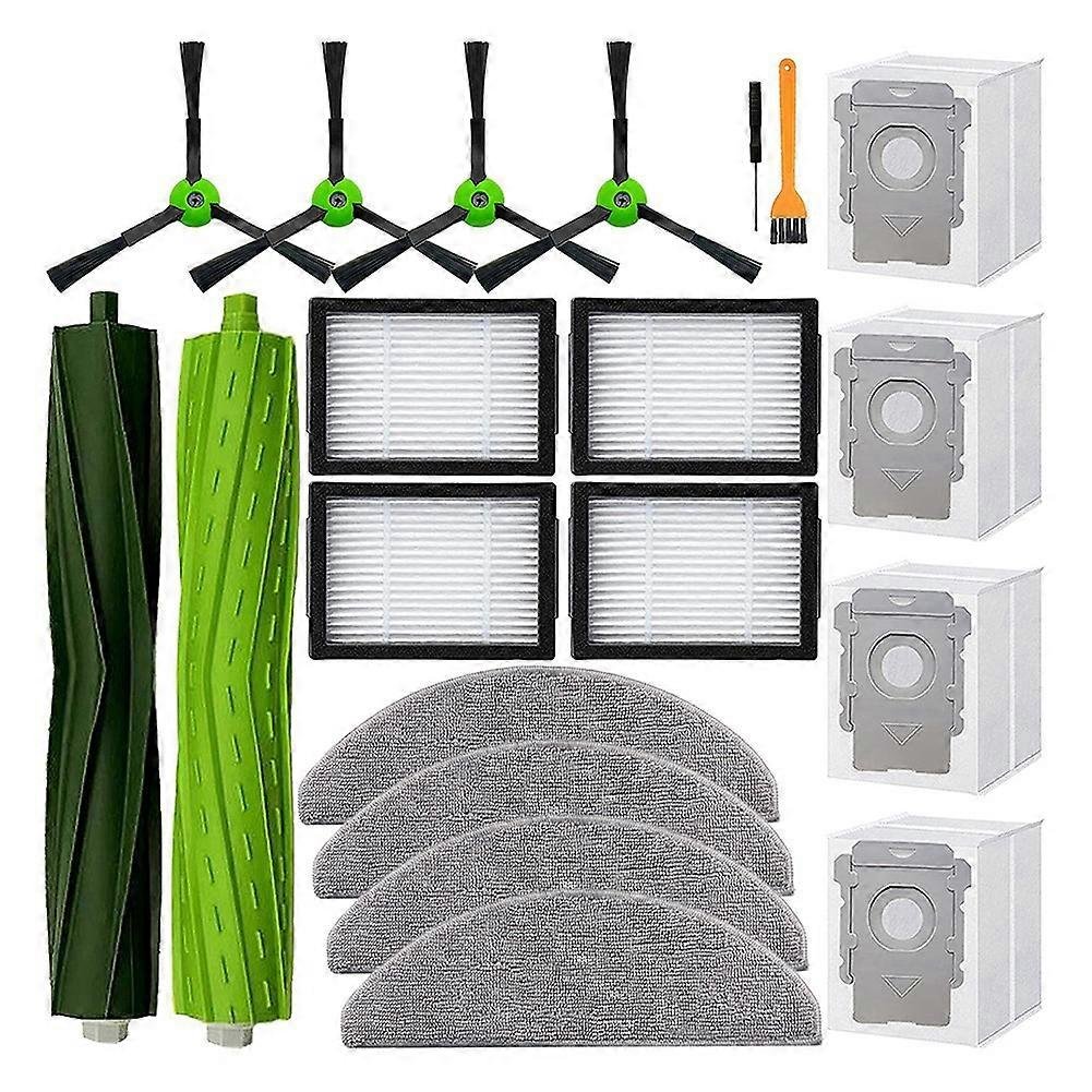 Zestaw akcesoriów do Combo I5+ J5+ – szczotka rolkowa, filtr, nakładka do mopa, worek do odkurzacza, szczotka boczna Jak pokazano