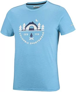 Koszulki męskie - Columbia Columbia koszulka męska z krótkim rękawem Nelson Point Graphic Short Sleeve Tee, poliester/Modal niebieski Blau (Blue Sky Heather) S 1773021 - grafika 1