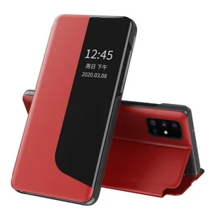Eco Hurtel Leather View Case elegancki futerał etui z klapką i funkcją podstawki Huawei Y6p czerwony - Czerwony - Etui i futerały do telefonów - miniaturka - grafika 1