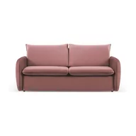 Sofy i kanapy - Różowa aksamitna rozkładana sofa 194 cm Vienna – Cosmopolitan Design - miniaturka - grafika 1