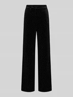 Spodnie damskie - Spodnie z aksamitu z wysokim stanem model ‘HELLA’ - miniaturka - grafika 1