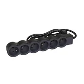 Przedłużacze i rozgałęźniki - Przedłużacz 6x230V przewód 1,5m czarny - miniaturka - grafika 1
