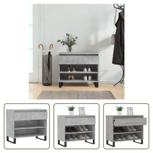 Stojak na buty Living Store betonowy szary 70x36x60 cm materiał drewnopochodny - Szafki na buty Stojak na buty Living Store betonowy szary 70x36x60 cm materiał drewnopochodny - Szafki na buty - miniaturka - grafika 1