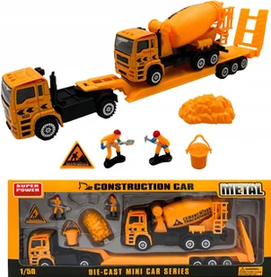 Maszyny budowlane laweta betoniarka figurki zestaw - Zabawki zdalnie sterowane - miniaturka - grafika 1