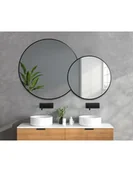 Lustra - Zestaw okrągłe lustro w lustrze w ramie mdf - DOTTI, Wymiary: 60x92  ( fi60+fi43) - miniaturka - grafika 1