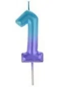 Kinder party - Świeczka 1 ombre - miniaturka - grafika 1