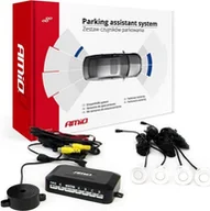 Czujniki parkowania - AMiO Zestaw czujników pod kamerę i wyświetlacz LCD białe 22mm AMIO-02991 - miniaturka - grafika 1