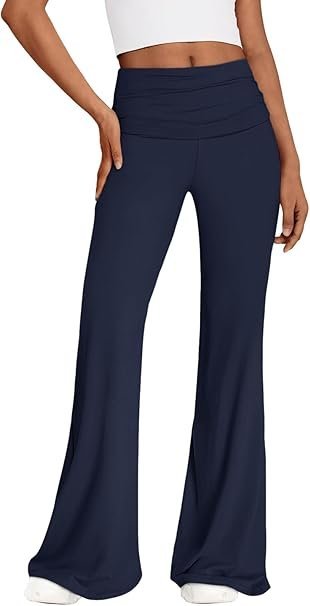 REORIA Spodnie Damskie Legginsy Eleganckie Szerokie Nogawki Granatowe S