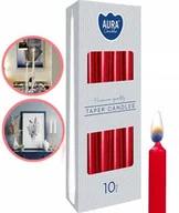 Świece - Aura Świece Stołowe Stożkowe Czerwone-Metalik 7H 10 Szt. S30-230 - miniaturka - grafika 1
