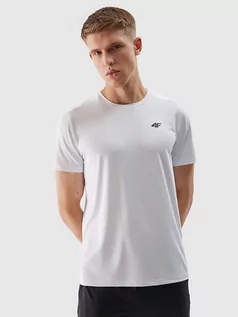 Koszulki sportowe męskie - 4F Koszulka sportowa w kolorze białym - grafika 1