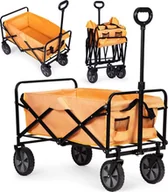 Wózki magazynowe - Wózek transportowy składany duży wózek ogrodowy plażowy pomarańczowy 47x105 cm MultiGarden - miniaturka - grafika 1