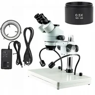 Mikroskopy i lupy - MIKROSKOP TRINOKULAROWY STEREOSKOPOWY 7X45X ZESTAW DO LUTOWANIA OŚWIETLENIE - miniaturka - grafika 1