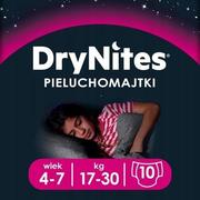 Huggies DryNites superchłonne majteczki na noc dla dziewczynek 4-7 lat, 10 szt.