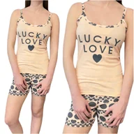 Piżamy damskie - Piżama damska na ramiączkach łosoś krótkie spodenki L/XL - miniaturka - grafika 1