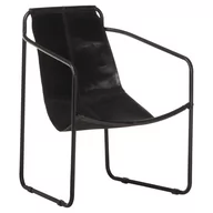 Fotele - vidaXL Lumarko Fotel wypoczynkowy, czarny, skóra naturalna 323727 - miniaturka - grafika 1