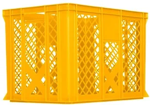 Artech Pojemnik transportowy EURO 410, dno i ścianki ażurowe, wym. 600 x 400 x 410 mm żółty - Pojemniki przemysłowe - miniaturka - grafika 1