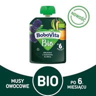 Desery dla dzieci - Bobovita Bio Gruszka, śliwka - mus owocowy 80g - miniaturka - grafika 1