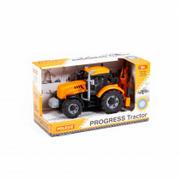Samochody i pojazdy dla dzieci - Traktor koparka 25x12x15 Progress pomarańczowy WB WADER POLESIE 91543 WADP - miniaturka - grafika 1