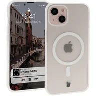 Etui i futerały do telefonów - Bizon Etui z pierścieniem magnetycznym Case MatteO do iPhone 14 / Phone 13, półprzezroczyste z przezroczystą ramką - miniaturka - grafika 1