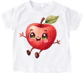 Koszulki dla dziewczynek - dziecięca Koszulka z jabłkiem na dzień jabłka jabłko11 - miniaturka - grafika 1