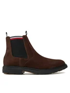Sztyblety męskie - Tommy Hilfiger Sztyblety Outdoor Suede Chelsea FM0FM05191 Brązowy - miniaturka - grafika 1