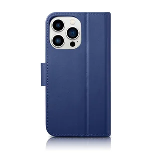 iCarer Wallet Case 2in1 etui iPhone 14 Pro skórzany pokrowiec z klapką Anti-RFID niebieski (WMI14220726-BU) - Etui i futerały do telefonów - miniaturka - grafika 2