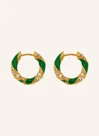 Kolczyki - Zimmermann Kreolki Candy Stripe Pave gold - miniaturka - grafika 1