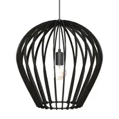 Lampy sufitowe - Zwieszana lampa salonowa Bala 5019 Amplex nad stół drewniana czarna - miniaturka - grafika 1