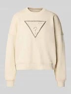 Bluzki damskie - Bluzka z logo i obszyciem ozdobnymi kamieniami model ‘RACHELE’ - miniaturka - grafika 1
