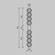 Lampy ścienne - Maytoni kinkiet LED Amulet, liniowy, 76 cm, przezroczysty / złoty - miniaturka - grafika 1