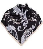 Apaszki i szaliki damskie - Chusta delikatna elegancka apaszka ornament liście - miniaturka - grafika 1