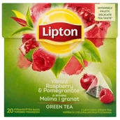 Herbata - Lipton Green Tea herbata zielona o smaku malina i granatu - miniaturka - grafika 1