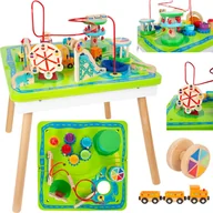 Gry planszowe - Small Foot Stół 3w1 Park rozrywki, zestaw, Tor do przejazdek, Stoisko z lodami, Diabelski młyn, Karuzela, Pociąg. - miniaturka - grafika 1