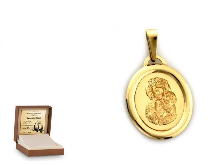 Ciesielscy Złota zawieszka 585 medalik prezent grawer CS-ZA_5990_B-0-585