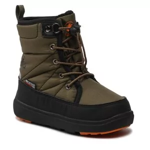 Buty dla dziewczynek - Śniegowce Kamik - Luge NF8401 Olive/Orange - grafika 1