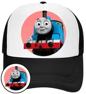 Czapki i chusty sportowe męskie - Czapka z Daszkiem Pociąg Czarna z Nadrukiem Na Lato Siatka Bejsbolówka - miniaturka - grafika 1