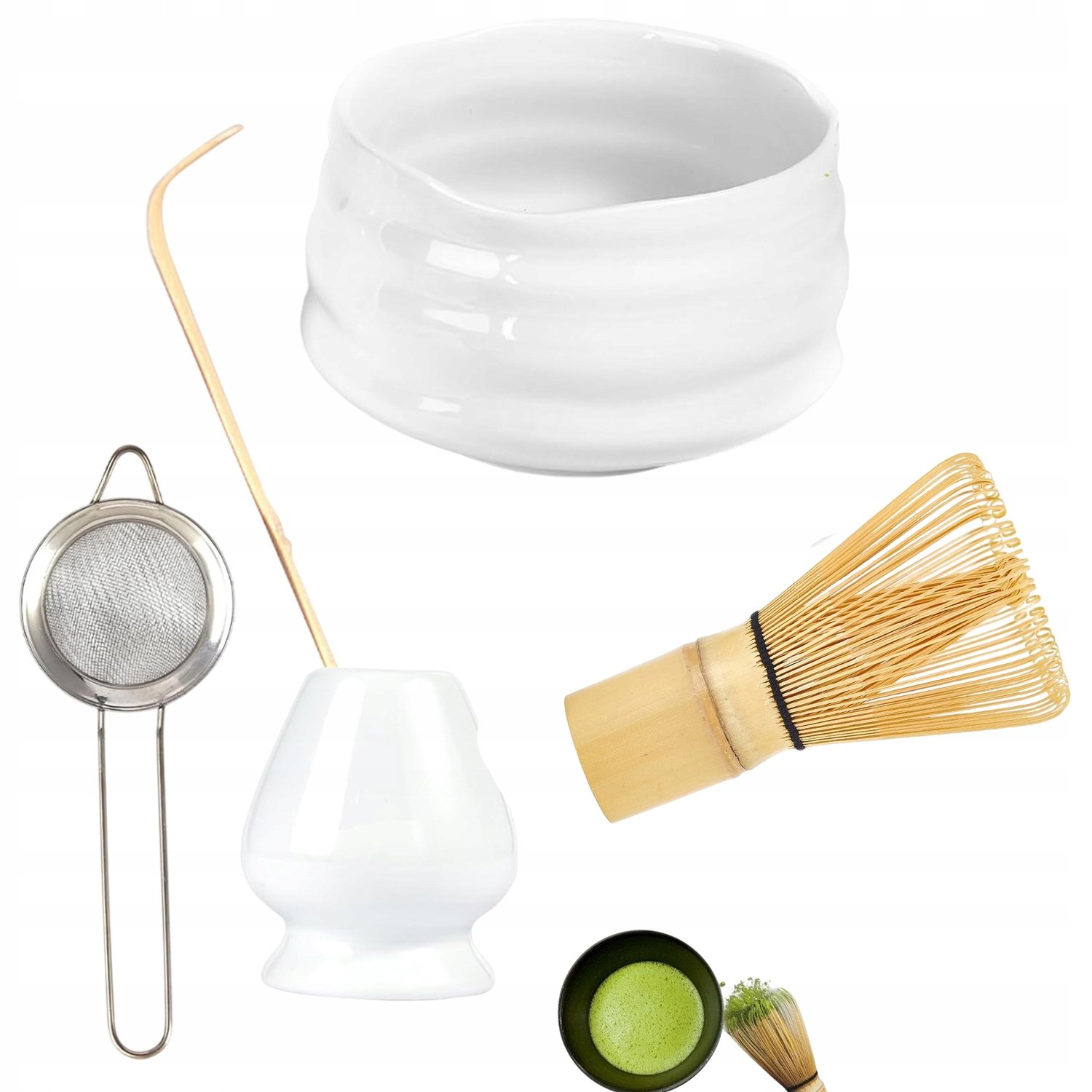 Zestaw Do Matchy Do Herbaty Matcha Narzędzie Z Uchwytem Ceramicznym 5SZT