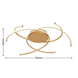 Lindby Yareli lampa sufitowa LED, złota - Lampy sufitowe - miniaturka - grafika 2