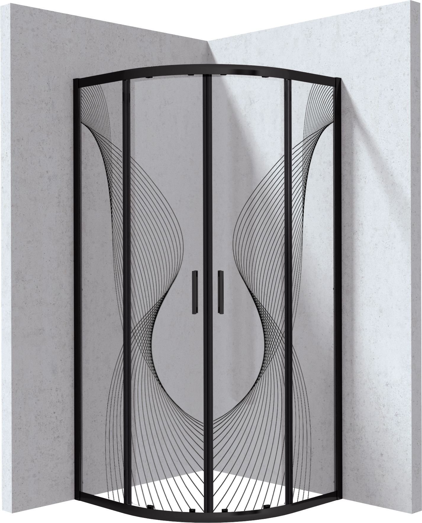 Deante Funkia Evo KYP_NB88P Kabina prysznicowa półokrągła 80x80 cm Nero