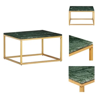 vidaXL Stolik kawowy zielony 60×60×35 cm prawdziwy kamień o marmurowym wyglądzie - Stoliki kawowe - Ławy i stoliki kawowe - miniaturka - grafika 1